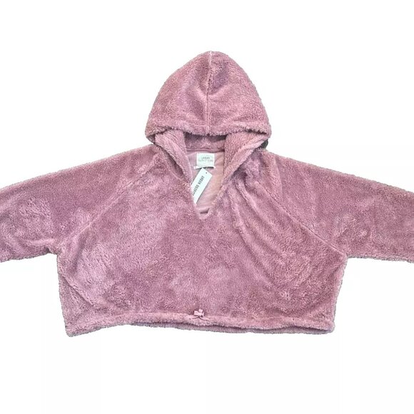 NEW Urban Outfitters UO Pink Fluffy Cropped Hoodie NWT Size Large Rose Pink - Picture 3 of 8